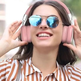 Noise Cancelling Headphones - Wireless Built-in Microphone Gym Headphones - Portable Players for Translation Commuting Sports Offices Running Workout Women Game