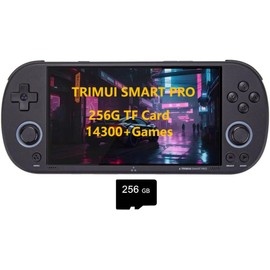 TRIMUI Smart PRO 5-Inch Handheld Game Console Pre-Installed 14300+ Games Built-in 256G SD Card Linux System A133P Processor Support WiFi Multiplayer Online Battle (Black)