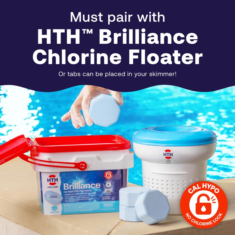 HTH 28008 Brilliance Cal Hypo Chlorine Tablets, Swimming Pool Sanitizers