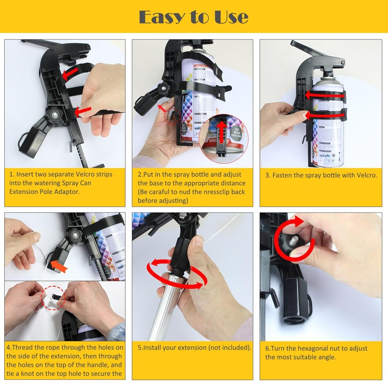 Spray Can Extension Pole Adaptor, Adjustable Sprayer Adaptor for Wasp