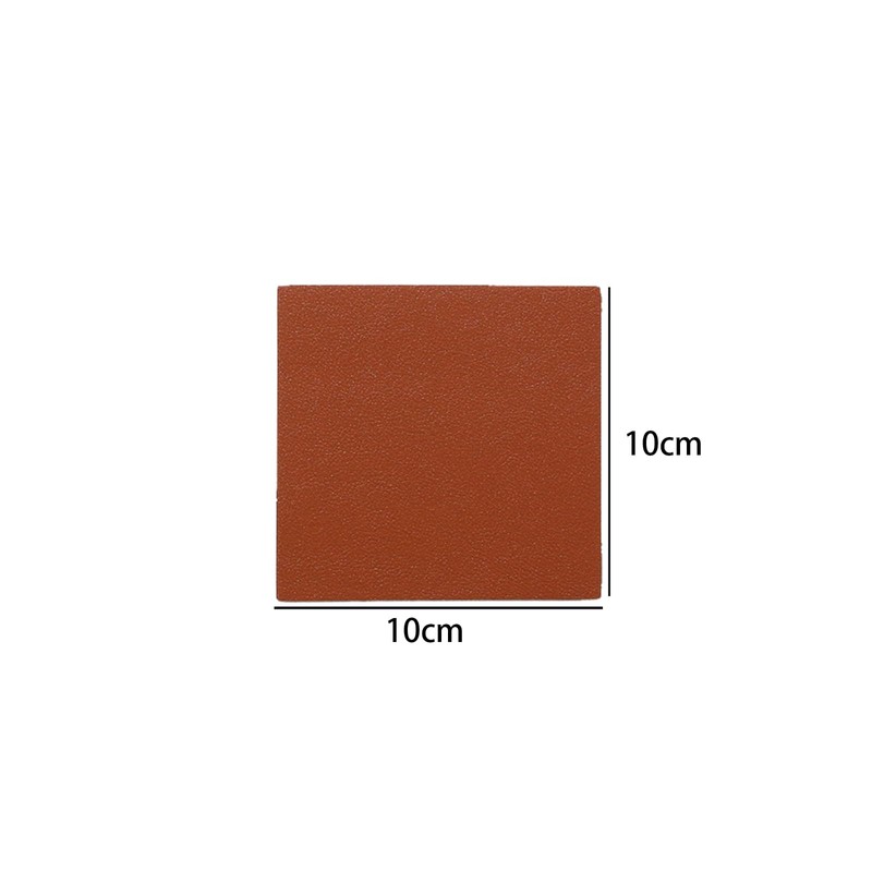 Aoktorkit 6 PCS Square Leather Coasters, 10cm*10cm, Brown and Gray,