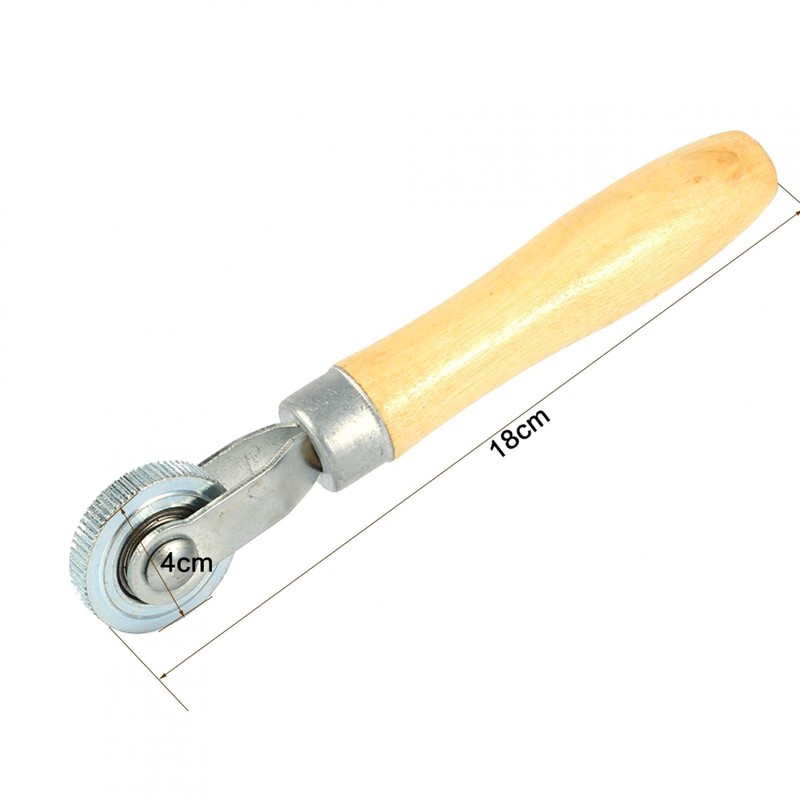 Tire Patch Roller, Wooden Handle Repair Tube Stitch Puncture Patch