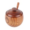1Pc Solid Wood Spice Jar Seasoning Pot Sugar Bowl with
