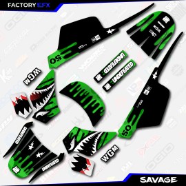 Factory EFX Green Savage Racing Graphics kit fits Yamaha PW50 PW 50 All Years Custom