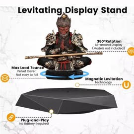 Black Myth Levitating Display Stand | Floating Display | Levitating Decor | Magnetic Suspension Display | Levitation Advertising Display | 360 Degree Automatic Rotating Stand（with Monkey Model）(Pale)