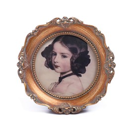 SIKOO 3x3 Small Round Picture Frames Vintage Picture Frames 3x3 Antique Mini Picture Frames Ornate Picture Frames Collage Wall Mount and Tabletop Embossed Floral Bronze Gold