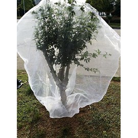 Agfabric Bird Netting Insect Barrier Garden Plant Cover 39" H x 39" W in-Shape Bag with Rope, White