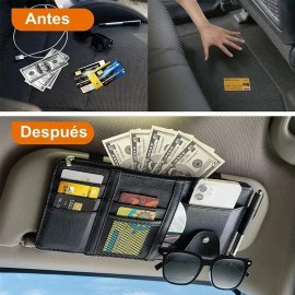 Dolores Organizador De Visera Coche Bolsa Cuero Multiusos De Tarjeta
