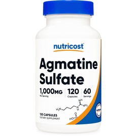 Nutricost Agmatine Sulfate 1000mg, 120 Capsules - Gluten Free, Non GMO, 500mg Per Capsule