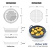 Reusable Silicone Liners with Rack, Foldable Round Basket Liners, 8.5