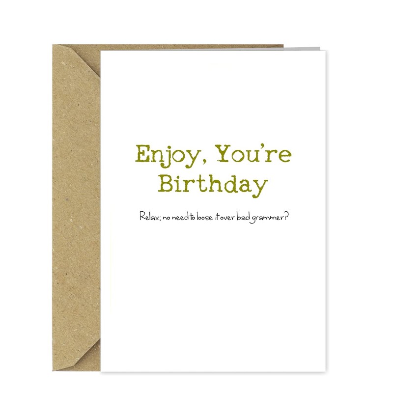 Funny Bad Grammar Birthday Card - It's You're Birthday!