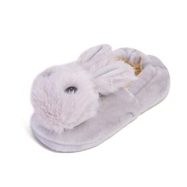 Enteer Baby Girls' Rabbit Slipper (7-8 M US Toddler, T-Grey)