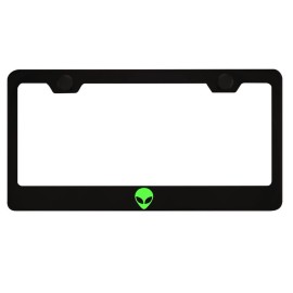 Darktech Alien Head Glow In The Dark License Plate Frame | Green | Design | UFO | NEW