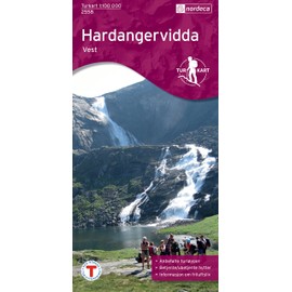 Hardangervidda Vest 1: 100 000 topographic hiking map Norway