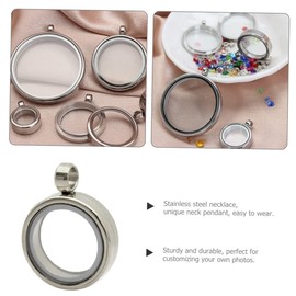 CORHAD Necklace Pendant Round Photo Frame Stainless Steel Locket Locket Necklace for Women Jewelry
