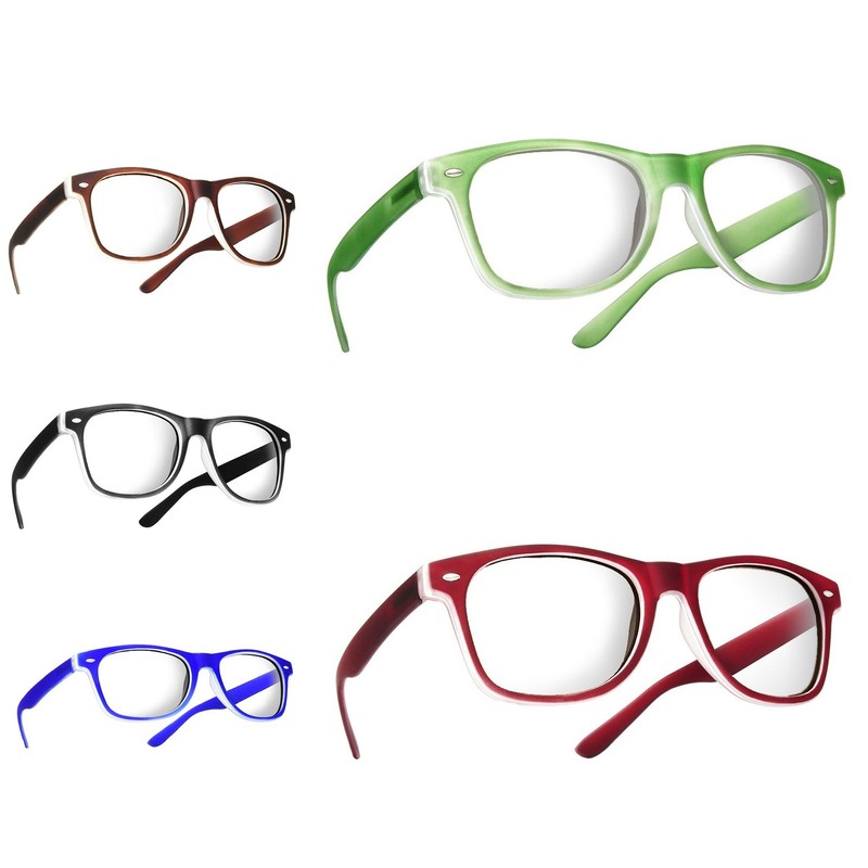 4sold (TM Lesebrillen Retro Black, Brown Green dunkelbraun 0.00 +0.50