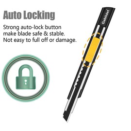 Gebildet 5pcs Right and Left Hand Self-Lock Cutter /9mm Snap Off Blades /60 Blade /Utility Knife /Graphic Knife (Black Holder)