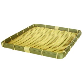 バスケット かご 樹脂 丸ざる ザル 笊 角 食洗機 対応 (約30×30×3cm) 91-055E