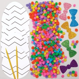 Baker Ross AX757 Easter Egg Pom Pom Kits - Pack of 5, Easter Crafts for Kids, Creative Art and Craft Supplies for Children to Make and Decorate