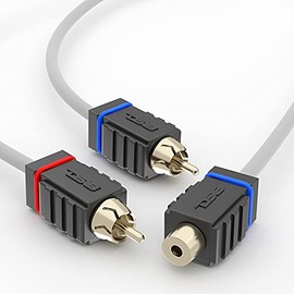 DS18 MOFCR-1F2M 1 Female 2 Male Car Audio Speaker Marine Tinned OFC RCA Y Splitter Adapter Connector Cable