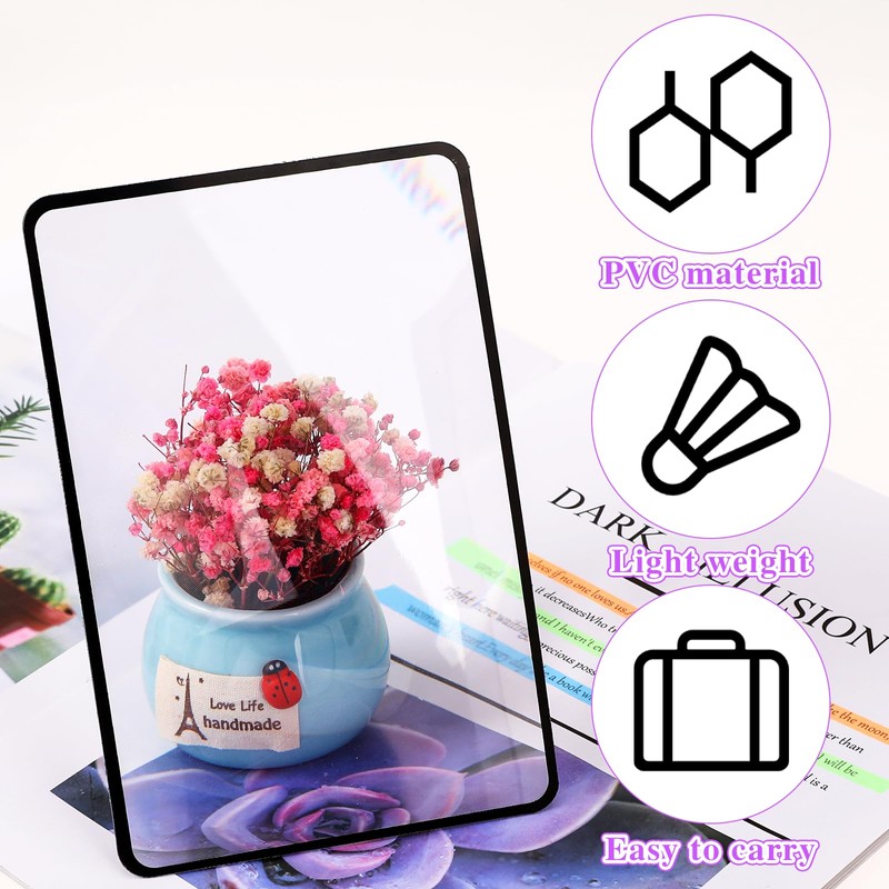 4 Pcs Flat Magnifier Lay on Page 3X Magnifying Sheet