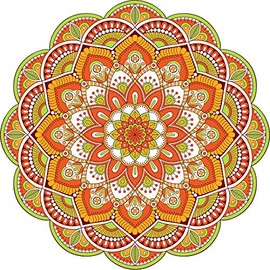 12" Mandala Ethnic Floral #3 Mural Panoramic Wall Decal Sticker Removable Reusable Ornament Meditation Home Office Teen Bedroom Decor