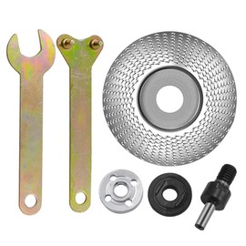 Bestgle Wood Sanding Disc Kit, 84mm Angle Grinding Wheel Wood Carving Disc with 6mm Shank Arbor Mandrel Drill Adaptor Angle Grinder Disc Rotary Tool