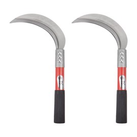 HARFINGTON 2pcs 6 Inch Brush Clearing Sickle with Forged Carbon Steel Blade and Black Plastic Handle, Billhook Machete Knife for Gardening, Camping, Land Management, Outdoor