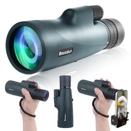10-30x50 HD Monocular Telescope, High Power Magnification Monocular for Adults with Smartphone Holder, BAK4 Prism and FMC for Wildlife, Concerts, Camping, Scener (green)