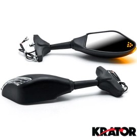 Krator Mirrors w/ Signals Black For Buell Thunderbolt S2 S3 Blast 1125R M2 Cyclone