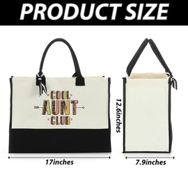 Aunt Gifts Tote Bag for Aunt from Nephew - Beach & Travel Canvas Shopping Bag