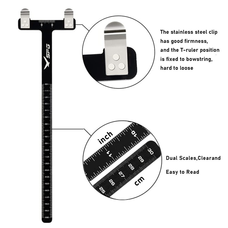SOPOGER Archery Bow Square T Shape Bow Square Ruler Bowstring