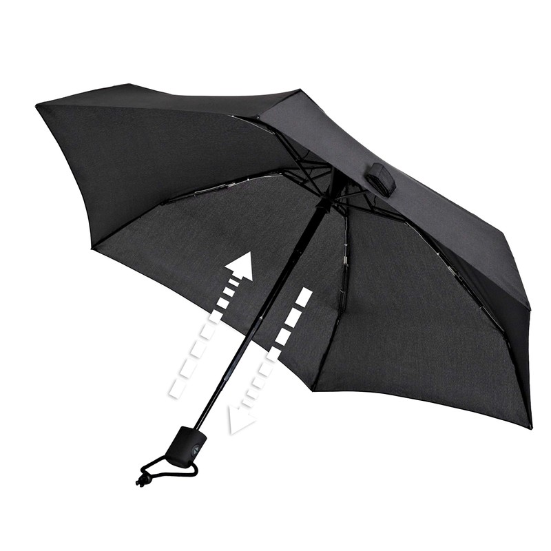 EuroSchirm Unisex - Adult Dainty Automatic Umbrella, Black, One Size