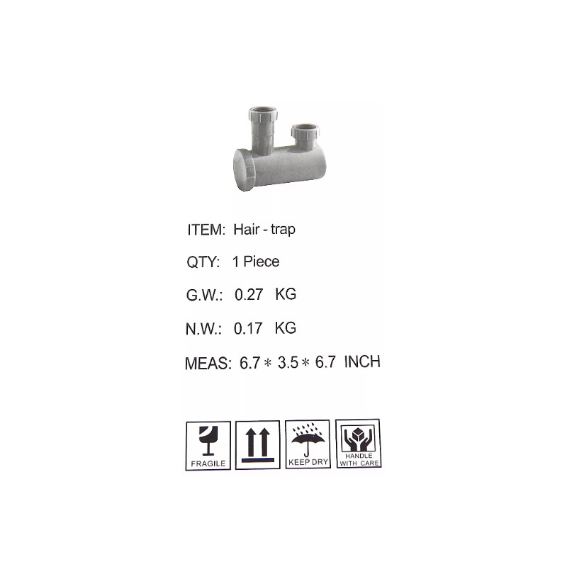 Universal P-Trap Shampoo Bowl Sink Hair PVC Beauty Barber Salon