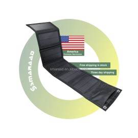US Warehouse 60W Solar Panels 5V USB Charger Portable Foldable Mini Folding Solar Panel Outdoor Portable ChargingMax. Power: 60W black, Material: Monocrystalline Silicon