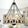 Sigaitwei 18.9'' Farmhouse Drum Chandelier, 5-Light Adjustable Dining Room Light