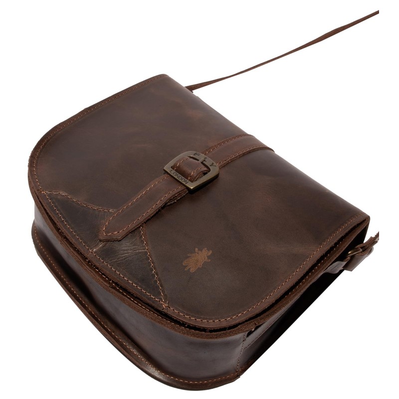 FLY London Women's Glou751fly Cross Body Bag, Dark brown
