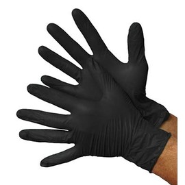 Johnson Wilshire KT GLOVES - Black Industrial Grade Powder Free Nitrile Gloves, 100/BX - 5mil - Size XL