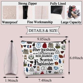 PLITI Outlander My Other Husband is an 18th Century Red Hairired Scottish Highlander Sassenach Gift Makeup Bag, Other Husbandu, Fashionable