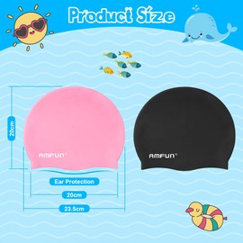 AMFUN Extra Large Swimming Cap Kids Long Hair Unisex Swimming Cap Girls Boys for Thick, Long, Curly Hair and Weaves Afro Hair, Dreadlocks Braids