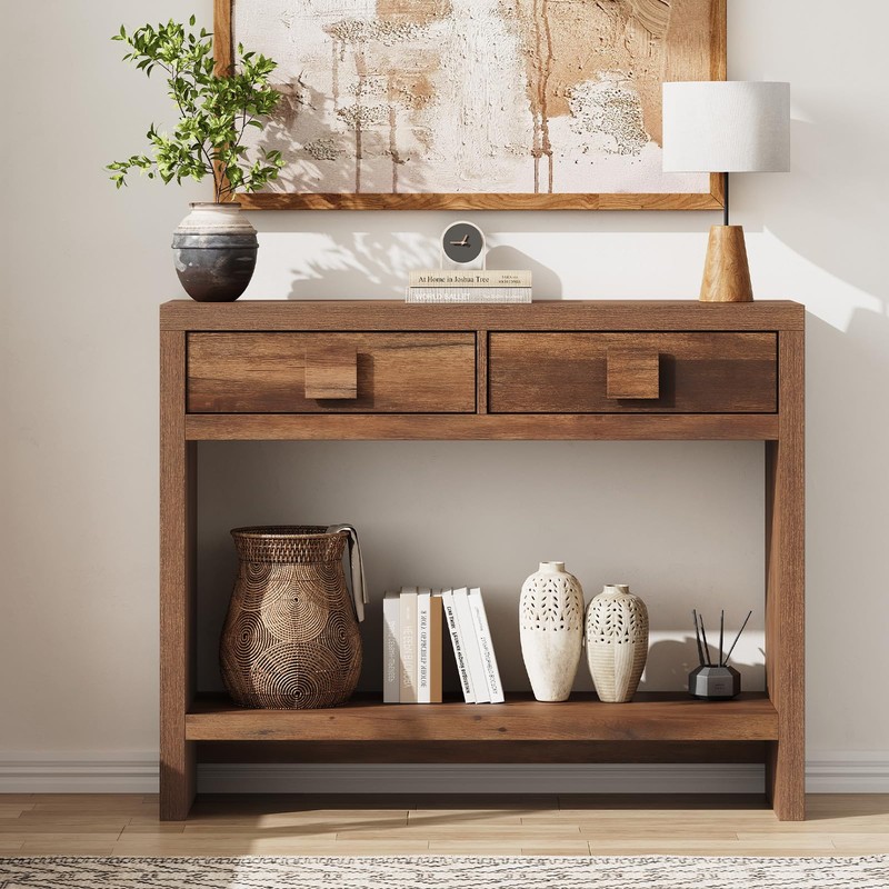 ONBRILL Console Table with Drawers, 40 Inch Narrow Entryway Table