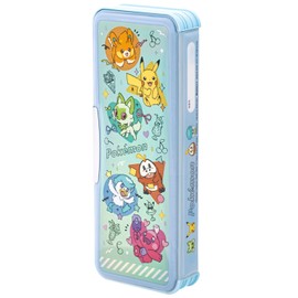 Showa Notebook 487729002 Pocket Monster Pencil Case, Hologram Debako, Double-Sided Opening, Glitter, Colorful Pop, Light Blue
