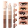 Eyeshadow Stick,5 Colors Soft Creamy Matte Shimmer Eye Shadow Pencil,Powder