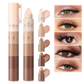 Eyeshadow Stick,5 Colors Soft Creamy Matte Shimmer Eye Shadow Pencil,Powder Metallic Shimmer Eyeshadow Pen Crayon,Highlighting Pigmented Shiny Eyeshadow Pencil Waterproof Classy Eye Shadow Stick