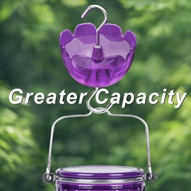 6-Pack Ant Moat for Hummingbird Feeders, Large Capacity Petal-Shaped Ant Guard, Outdoor Ant-Proof Hanging Feeder Accessories, Twist & Clean with Level Window (6 Set)