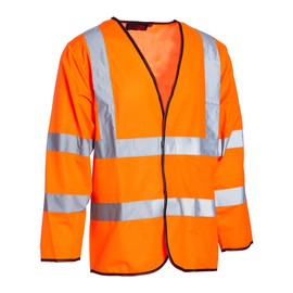 Blackrock Hi Vis Long Sleeve Vests Orange, Reflective High Vis Jackets, Hi Viz, Work Utility & Safety Clothing, Neon Clothes, Running, Jacket, Hivisible, Security, PPE, Fluorescent - Size Medium