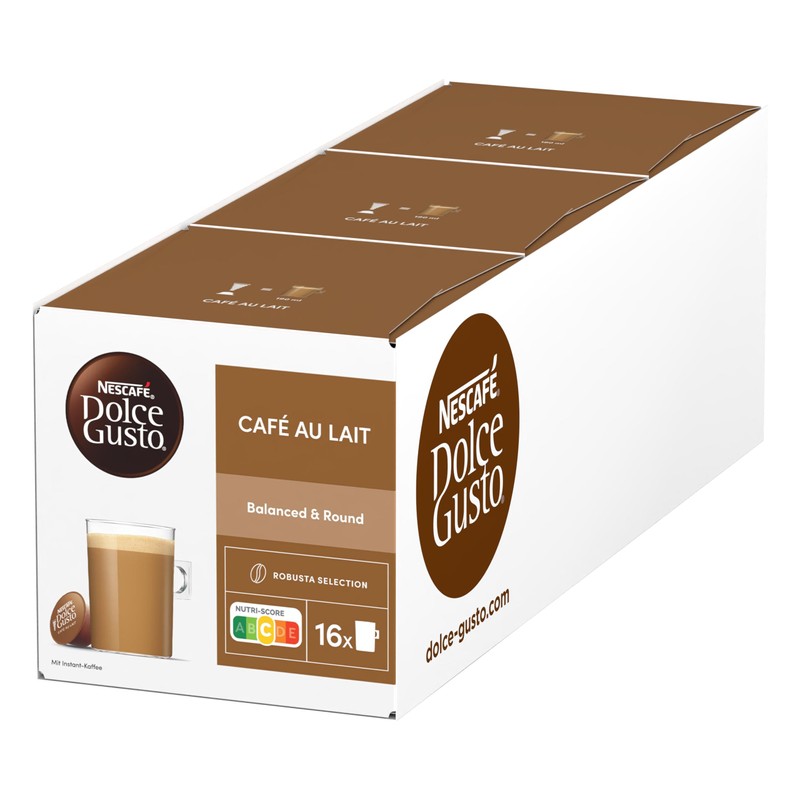Nescafé Dolce Gusto Café au lait, Pack of 6, 6