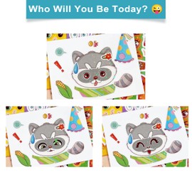 Dvobez 8 Sheets Holographic Make a Face Stickers for Kids, Make Your Own Stickers for Kids Crafts Party Favors Goodie Bags Stuffers Birthday Supplies - Forest Animals
