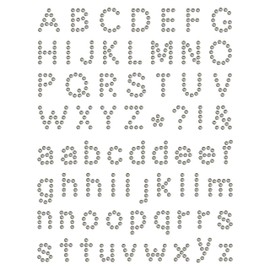 Rhinestone Genie Font-Arial 1 inch Magnetic Rhinestone Template, Black