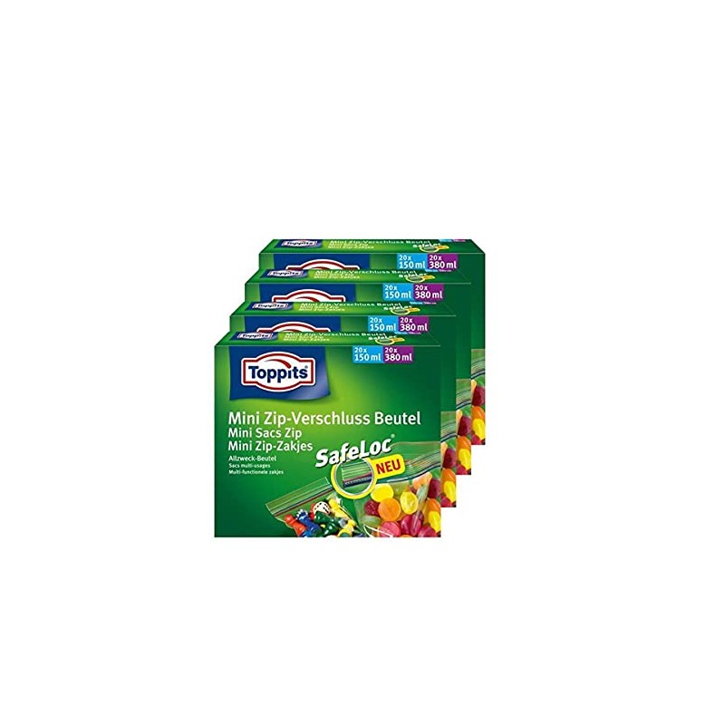 Toppits Mini Zip Closure Bags 20 x 150 ml and